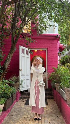 Malaysian Outfit, Dress Pink Hijab, Bali Outfit Ideas Hijab, Pink Outfit Hijab, Aesthetic Outfits Hijab, Outfit Ideas Hijab, Pink Skirt Outfits, Casual Outfits For Girls