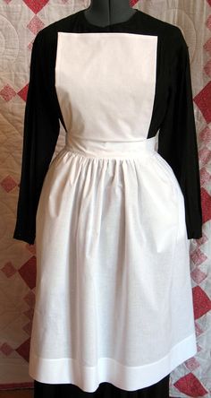 Basic White Pinner Apron Servant Clothes, History Bounding, Staff Uniforms, Basic Wear, Half Apron, Aprons Vintage, Maid Dress, Halloween 2020, Apron Dress