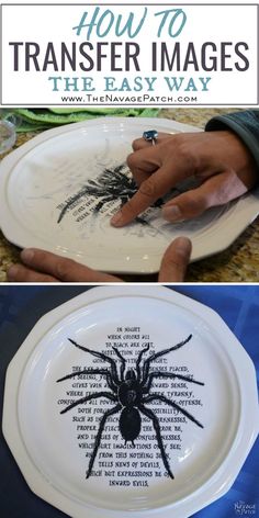 how to transfer images onto plates with the easy way