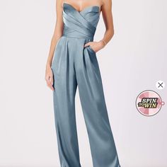 Jumpsuits Are Completely New, Unworn, And Unaltered. Tags Still On. Bride Went In A Different Direction For The Bridesmaids. We Have The Colours Dusty Blue In Size A10 And Moody Blue In Size A10. Can Buy Both Or A Single. Both Jumpsuits Come With The Garment Bags. Size: A10 - Bust: 95cm (37in) | Waist: 79cm (31in) | Hips: 104cm (41in) | Hollow To Hem: 152cm (60 In) Bridesmaid Pantsuit, Alternative Bridesmaid, Bridesmaid Suits, Sleek Jumpsuit, Unique Bridesmaid Dresses, Outfit Elegantes, Pathfinder Character, Dusty Blue Bridesmaid Dresses