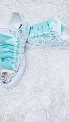 Custom Bridal Converse, Bridal Converse Shoes Brides, Prom Tennis Shoes, Bedazzling Things, Converse Bride, Upcycle Shoes, Bride Converse, Marina Wedding