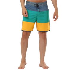 These colorblock board shorts are perfect for adding colors to your summer wardrobe. They're made of lightweight material that's durable yet comfortable for all-day wear. These trendy color block design beach shorts can be paired with different short-sleeved tops for sunbathing, beach games, or surfing. Whether you're lounging in the sun or swimming, or beach volleyball, these color block board shorts are a stylish choice. Beach Games, Beach Volleyball, Block Design, Swim Suit Bottoms, Beach Shorts, Trendy Colors, Board Shorts, Summer Wardrobe, Mens Summer