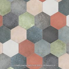 an abstract hexagonal pattern with the words complementment tile sold separately