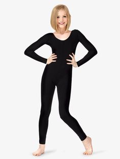 Team Basics Long Sleeve Unitard - Unitards | Capezio TB114C | DiscountDance.com Long Sleeve Unitard, Dance Unitard, Catty Noir, Goddess Costume, Dance Tights, Couple Halloween Costumes, Couples Costumes, Dance Outfits, Long Sleeve Bodysuit