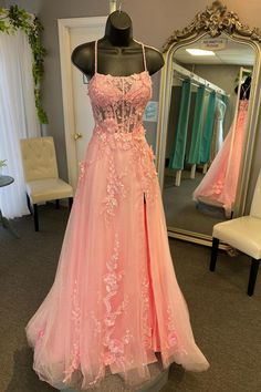 Prom Dresses Coral Pink, Pink Floral Prom Dress Long, Pink Senior Prom Dress, Pink Corset Dress Prom, Pink Flower Prom Dress, Grad Dresses Pink, Sweet 16 Pink Dress, Sweet 16 Dresses Pink, Prom Dresses Peach