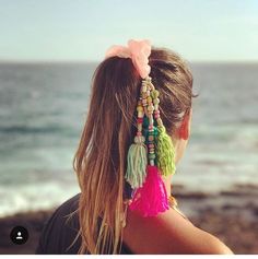 Handmade Hair Accessories As Summer Gifts, Handmade Hair Accessories For Summer Gifts, Handmade Multicolor Hair Accessories For Gift, Hair Jewelry Diy, Tiara Ideas, Handmade Adjustable Multicolor Hair Accessories, Homemade Hair Accessories, Crochet Scrunchies With Beads, Tassels Fashion Clothing