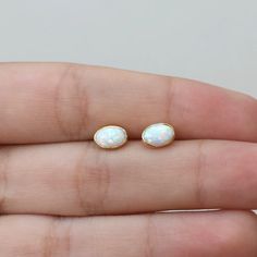 Dainty White Gold Plated Earrings, Delicate White 14k Gold Filled Earrings, Dainty Oval Earrings For Everyday, Dainty 14k Gold Filled Birthstone Earrings, 14k Gold White Hypoallergenic Earrings, Delicate 14k Gold Gemstone Earrings, Dainty 14k Gold Gemstone Earrings, Elegant Tiny Teardrop Earrings, Anniversary 14k Gold-filled White Earrings