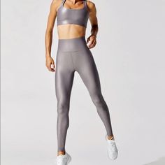 Never Worn Leggings!! So Comfy!! Metallic Stretch Leggings For Sport, Sporty Metallic Stretch Leggings, Metallic Athleisure Bottoms For Workout, Metallic Athleisure Leggings For Workout, Metallic Sporty Leggings For Gym, Sporty Metallic Fitted Bottoms, Sporty Fitted Metallic Leggings, Sporty Metallic Fitted Leggings, Metallic Fitted Sporty Leggings