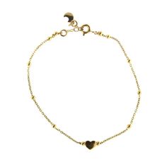 18k Yellow Gold Polished Center Heart with Beads Bracelet 7 inches with extra rings starting at 6.50 inches Dainty Heart Charm Bracelet With Round Beads, Gold Heart Beads Bracelet, Elegant Beaded Bracelet With Heart Charm For Valentine's Day, Elegant Yellow Gold Bracelet With Heart Beads, Gold Bracelet With Double Heart And Heart Beads, Gold Double Heart Bracelets With Heart Beads, Elegant Charm Bracelet With Heart Beads, Elegant Heart Bracelet With Round Beads For Valentine's Day, Dainty Yellow Gold Bracelet With Heart Beads