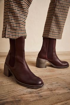 Essential Chelsea Boots | Free People Shoes Boots Heels, Cherry Chocolate, Chocolate Leather, Square Toe Boots, Free People Shoes, Boots Heels, Leather Chelsea Boots, Chelsea Boot, Boots Outfit