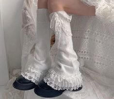 🌸❄️ White Lace Leg Warmers: Elegant and Versatile ❄️🌸 Elevate your legwear with our White Lace Leg Warmers. These elegant and versatile accessories add a touch of grace and warmth to your look. 🌼 Delicate Lace: These leg warmers feature delicate lace details that enhance their charm. The lace adds a touch of femininity and elegance to your outfit, perfect for those who appreciate subtle yet stylish details. (｡♥‿♥｡) 🧥 Versatile and Chic: White lace leg warmers are a versatile and chic choice. Elegant Fitted White Socks, Fitted Lace Trim Winter Socks, Fitted Lace Trim Socks For Winter, White Footless Legwear For Spring, Elegant White Winter Socks, Elegant White Winter Legwear, Elegant White Legwear For Winter, Elegant White Socks For Spring, Feminine White Legwear For Spring