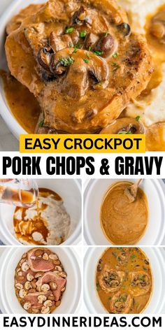 easy crockpot pork chops and gravy is the perfect meal for any family