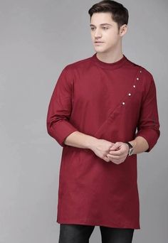 "Give yourself a best ethnic look by wearing this kurta. Made of rich cotton blend fabric this regular-fit set comprises a full-sleeved Indian kurta This outfit whit Morris will look apart on special occasions. DETAIL * Side Pocket * Solid Cotton Kurta * Many Color's * Long Sleeve * Knee Length * Hand Wash/ Machine Wash * Custom Order Available  * High Quality Cotton * Custom Bulk Order Available  PATTERN * Solid  FABRIC * 100% Pure Cotton These men's kurta shirts can be customized as per your requirement. Example please see below. 34 inches actual body chest size we add lose fitting fabric armhole to armhole 6\" extra so total ready kurta size 40\" inches. Size Chart is below Size name - Actual chest size / kurta chest size XS - 30\" Inches 36\" Inches S - 34\" Inches 40\" Inches M - 36\" Cotton Long Sleeve Sherwani For Eid, Straight Cotton Kurta For Eid, Cotton Kurta With Dabka For Diwali, Diwali Long Sleeve Cotton Sherwani, Cotton Long Sleeve Sherwani For Festivals, Traditional Solid Cotton Kurta, Traditional Kurta, Kurta Pajama For Men, Indian Jackets