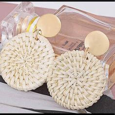 Brand New, Never Worn Chic Woven Earrings For Vacation, Elegant Woven Earrings For Spring, Chic Woven Jewelry For Vacation, Elegant Woven Jewelry For Vacation, Elegant Woven Earrings For Beach, Elegant Earrings For Vacation In Spring, Chic Woven Summer Jewelry, Chic Summer Woven Jewelry, Spring Vacation Woven Jewelry