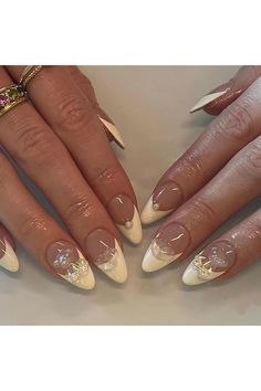 White French Press on Nails Almond Medium 3D Bear Artifical Acrylic Fake Nails Crystal Peach Pearl Design False Nails Full Cover Coffin Nails Glue on Nails for Women Nature Fit Stick on Nails Kit Pink Round, Nail Art Rhinestones, False Nail