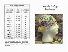 the size chart for a child's cap with an image of flowers on it