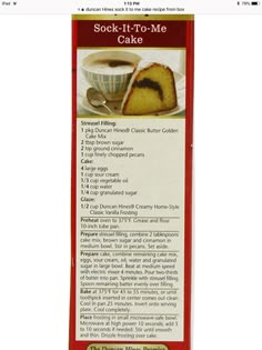 a box of cake mix with instructions on the front and back side for it to be eaten