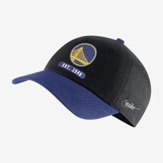 Top off your game-day look with this Golden State Warriors cap. Its classic 6-panel design has soft, structured cotton and an adjustable strap to help you customize the fit. Nike Curved Brim Dad Hat For Streetwear, Nike Hats For Baseball Season Sports Events, Nike Hats For Sports Events With Curved Bill, Nike Dad Hat For Streetwear With Curved Brim, Throwback Curved Bill Baseball Cap For Sports Events, Nike Dad Hat With Curved Brim For Streetwear, Nike Dad Hat With Curved Visor For Streetwear, Nike Dad Hat For Streetwear, Nike Curved Visor Dad Hat For Streetwear