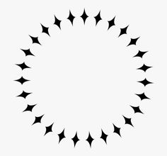 an abstract black and white circle with stars in the center, on a white background