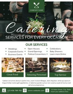 a flyer for a catering service