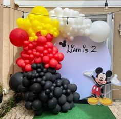 mickey mouse balloon arch with name on it