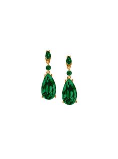 SOLD AS A PAIR. The Bellamy drop earrings are crafted with 8 carats of pear and round lab-grown emeralds. Set in 18-karat gold-coated sterling silver with a 14-karat gold post. The Fine Print: Metal: 18k Gold-coated sterling silver Setting: 4-prong Stone Type: Lab-grown emerald Stone Shape: Pear and round cut Post: 14k solid gold Carat: 8 CTW DEW lab-grown emeralds What is Lab-Grown? Dorsey gemstones are engineered in a lab meant to mimic the conditions in which the stones naturally develop bene Classic Emerald Pear-shaped Earrings, Classic Pear-shaped Emerald Earrings, Formal Pear-shaped Emerald Earrings, Elegant Pear-shaped Emerald Earrings, Elegant May Birthstone Teardrop Earrings, Green Pear-shaped Teardrop Earrings For Formal Occasions, May Birthstone Drop Earrings For Formal Occasions, Formal Drop Earrings For May Birthstone, Elegant Pear-shaped May Birthstone Earrings