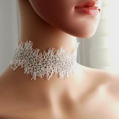 Style 1 :   Boho Wedding Crystal Rhinestones Fringe Lace Handmade Choker  . Made of venice lace with high quality crystal rhinestones ( dmc ) interspersed on lace  , gold plated adjustable chain with lobster claw.-----------------------------------Style 2 :  Beautiful , sleek  and elegant bridal white lace delicate choker with embellishment high quality rhinestones. Made of french lace with high quality  gold plated chain and lobster claw.Great gift for your loved ones or pamper yourself and mak Elegant White Lace For Ceremony, Delicate White Jewelry For Party, Delicate White Necklace For Party, Delicate White Bridal Necklace For Party, Pearl White Beaded Choker For Wedding, Elegant Fitted Lace Bridal Accessories, Beaded White Bridal Choker Necklace, Delicate Lace Wedding Jewelry, Adjustable White Bridal Necklace For Party