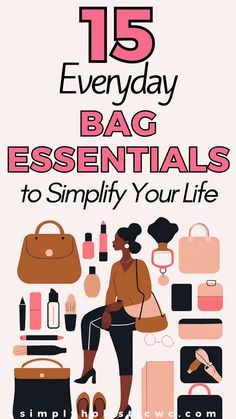 Woman with purse. 15 Everyday Bag Essentials to Simplify Your Life Purse Packing Ideas, Work Bag Essentials List, School Purse Essentials, Small Bag Essentials, Bags Every Woman Should Own, Stuff To Put In Your Purse, Minimalist Bag Essentials