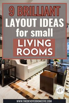 Have problems finding the right small living room layout for YOUR space? These 9 brilliant small living room furniture layout ideas are guaranteed to create the most beautiful, yet practical little space! Small Apartment Living Room Layout, Ideas For Small Living Rooms, Apartment Furniture Layout, Apartment Living Room Layout, Small Sitting Rooms, Small Apartment Layout, Small Apartment Decorating Living Room, Fireplaces Layout, Small Living Room Furniture