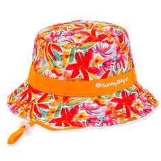 Artsy Reversible Bucket Hat for Petite Heads - Sunny Dayz Hats Bucket Hat Sun N Sand Hats HK375L Orange M/L (55 cm) Hats For Small Heads, Summer Fedora, Summer Bucket Hat, Packable Sun Hat, Womens Fedora, Safari Hat, Reversible Bucket Hat, Crown Hat, Summer Bucket