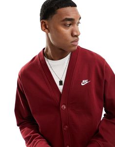 Sweatshirt by Nike Knitwear until further notice V-neck Button placket Long sleeves Logo embroidery to chest Regular fit Casual V-neck Sweatshirt For Streetwear, Casual V-neck Cardigan For Streetwear, Casual Streetwear Outerwear With V-neck, Casual V-neck College Sweatshirt, Casual V-neck Outerwear For Streetwear, Casual Cardigan With Ribbed Cuffs For College, Casual Burgundy V-neck Outerwear, Casual V-neck Cardigan With Ribbed Cuffs, Casual Burgundy Cotton Sweater