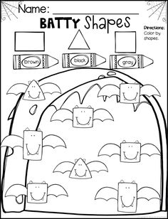 a batty shape worksheet for kids to practice their handwriting and writing skills