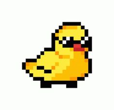 an image of a pixellated yellow bird