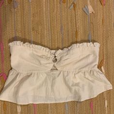 Pacsun Crop Top. Cream Color. Never Worn Was Too Big On Me Spring Vacation Bandeau Tops, Summer Cotton Bandeau Tops, Spring Bandeau Top For Beach, Spring Beach Bandeau Top, Bandeau Tops For Summer Vacation, Summer Bandeau Tops For Vacation, Summer Bandeau Top For Brunch, Bandeau Top For Vacation In Summer, Spring Vacation Bandeau Crop Top