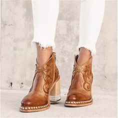 Category:Boots; Upper Materials:PU Leather; Embellishment:Rivet; Season:Winter,Fall; Heel Type:High Heel,Chunky Heel; Gender:Women's; Toe Shape:Pointed Toe; Type:Booties Ankle Boots; Style:Minimalism,Elegant; Heel Height(inch):>5; Outsole Materials:TPR,Non-Slip Tread; Occasion:Outdoor,Daily; Closure Type:Zipper; Listing Date:09/28/2022; Production mode:External procurement; 2024 Trends:Plus Size; Foot Length:; Foot Width:; Size chart date source:Provided by Supplier.; US Size:null; UK Size:14.5; Women Short Boots, Chunky Platform Heels, Pointed Boots, Western Ankle Boots, Boots For Short Women, Women Ankle Boots, Crystal Heels, Winter Ankle Boots, Low Heel Shoes