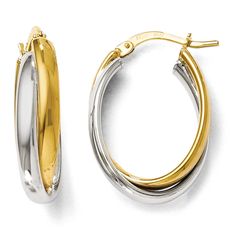 Two Tone Oval Twist Hoop Earrings by Kury - Available at SHOPKURY.COM. Free Shipping on orders over $200. Trusted jewelers since 1965, from San Juan, Puerto Rico. Best Earrings, Twist Hoop Earrings, Hollow Earrings, Earring For Women, Jewelry Earring, Gold Polish, Online Earrings, Two Tone, Women's Earrings