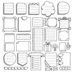 a black and white illustration of various paper items