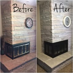 Painted Fireplace Hearth, Fireplace Hearth Stone, Whitewash Fireplace, Painted Fireplace, Sandstone Fireplace, How To Whitewash