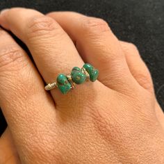 Handmade Wire Wrapped Silver Plated Turquoise Stone Ring. Size 8. Bundle With Other Items From My Closet And Save On Shipping! Adjustable Green Turquoise Ring With Natural Stones, Handmade Adjustable Green Turquoise Ring, Bohemian Turquoise Wire Wrapped Rings, Heart Cut Ring, Turquoise Stone Ring, Wire Wrapped Turquoise, Vintage Gold Rings, Wedding Ring Sizes, Handmade Wire Wrapped