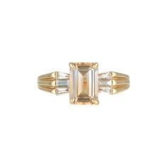 TRINITY ENGAGEMENT RING – White November Gen Z Engagement Rings, Trinity Engagement Ring, Traditional Contemporary, Gold Champagne, The Trinity, Emerald Cut Diamond