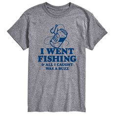 Keep it cool with this Men's Went Fishing Caught A Buzz Graphic Tee. Keep it cool with this Men's Went Fishing Caught A Buzz Graphic Tee. FEATURES Crewneck Short sleeveFABRIC & CARE Solid cotton, heather, cotton, polyester Machine wash Imported Size: 3XB. Color: Med Grey. Gender: male. Age Group: adult. Material: Polyester|Cotton. Man Go, Going Fishing, Casual Wardrobe, Cool Style, Perfect Fit, Graphic Tees, Fish, Tops & Tees, Top Outfits