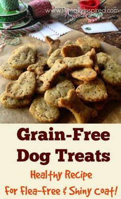 grain - free dog treats with text overlay