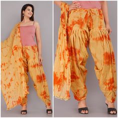 Women's tie dye Cotton Salwar with Dupatta Set Traditional Semi Patiala Pajama With Scarf Girls Ethnic Dress Ladies Chunni Harem Pants Short Night Dress, Salwar Materials, Tie Dye Pants, Women's Tie, Tie Dye Cotton, Dupatta Set, Indian Dress, Ethnic Dress, Kurta With Pants