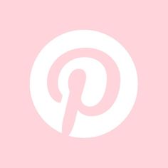 a pink and white logo with the letter p in it's center, against a pale pink background