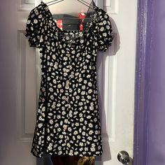 Brand New Shein Dress Size Small Casual Midi Dress With Square Neck For Night Out, Black Square Neck Mini Dress With Floral Print, Casual Floral Print Dress For Night Out, Black Mini-length Summer Dress, Black Mini Length Summer Dress, Casual Knee-length Floral Dress For Date Night, Casual Fitted Floral Dress For Date Night, Casual Black Dress With Square Neck, Casual Black Square Neck Dress