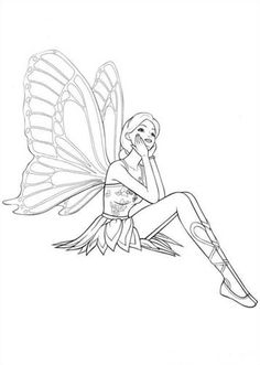 a fairy sitting on the ground with her legs crossed