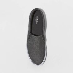 Men's Phillip Twin Gore Sneakers - Goodfellow & Co Charcoal 7, Men's, Gray Comfortable Gray Sporty Slip-ons, Casual Gray Canvas Shoes For Streetwear, Gray Slip-on Sneakers With Cushioned Footbed, Sporty Slip-ons With Vulcanized Sole, Comfortable Gray Slip-on Sneakers With Cushioned Footbed, Casual Canvas Slip-ons For Streetwear, Casual Slip-on Canvas Shoes For Streetwear, Casual Sneakers With Relaxed Fit For Everyday, Casual Everyday Sneakers With Relaxed Fit