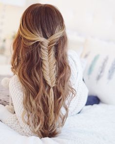 Tail With Curls, Fishtail Hair, Half Up Half Down Braid, Braid Extensions, Real Hair Extensions, Cute Braided Hairstyles, Fishtail Braid, Best Wedding Hairstyles, Hair Topper