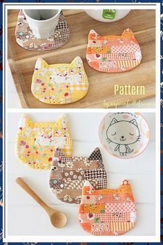 Looking to get started sewing? This beginner's guide will teach you the basics of sewing clothes and accessories. Coaster Sewing Pattern, Coaster Sewing, Syprosjekter For Nybegynnere, Quilted Coasters, Mug Rug Patterns, Scrap Fabric Projects, Folded Fabric