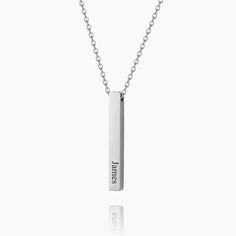 Engraved 3D Bar Necklace | Dorado Fashion Minimalist Stainless Steel Nameplate Necklace, Rectangular Stainless Steel Necklaces With Engraved Text, Rectangular Stainless Steel Necklace With Engraved Text, Customizable Minimalist Stainless Steel Necklace, Minimalist Customizable Stainless Steel Necklace, Minimalist Stainless Steel Necklace With Engraving Option, Minimalist Rectangular Pendant Necklace With Engraving Option, Customizable Rectangular Minimalist Necklace, Minimalist Customizable Rectangular Necklaces